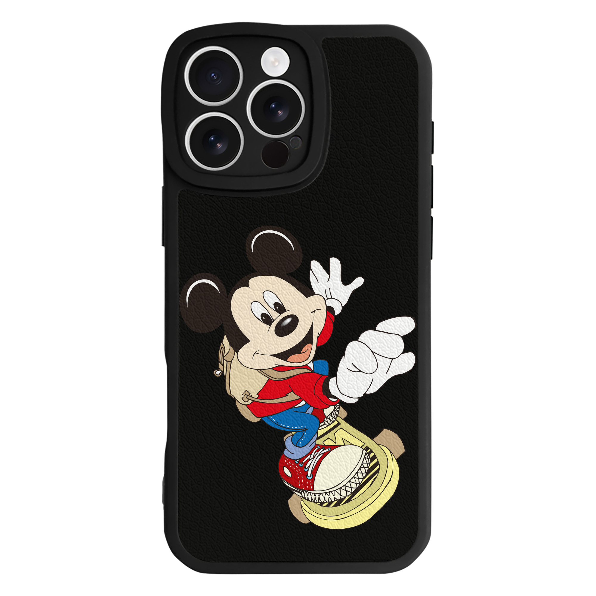 （画像用） ミッキーマウス Mickey Mouse 【iPhone 16シリーズ対応】シリコンスマホケース（レザー調） 材質：シリコン